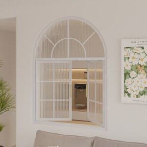 프랑스 빈티지 창문 오래된 철제 별장 연철 아치형 유리 칸막이 실내문