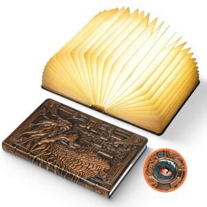 UME 드래곤 북 램프 나이트 라이트, 크리스마스, 생일, 홈 데코, 3가지 색상의 휴대용 도서 애호가 선물