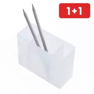 반투명 사무용 책상 정리함 3칸 칸막이 펜꽂이 다용도  1+1