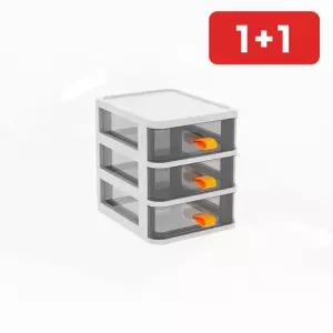 학생용 사무실 데스크서랍 3단 투명서랍 책상위 미니서랍장  1+1