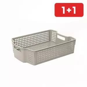 책상 서랍 멀티바구니 플라스틱 사각 정리함 공간활용 손잡이  1+1