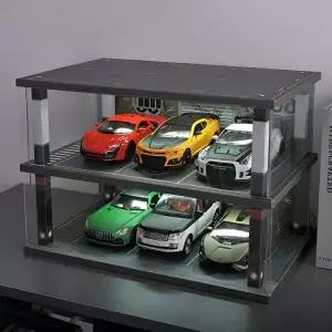 124 다이캐스트 조립식 자동차 2단 LED 전시대 케이스