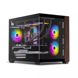 :마이크로닉스 COOLMAX 크리스탈 WOODY 미니타워 컴퓨터 PC 케이스 (블랙)