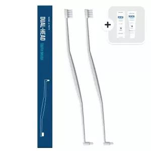 본아페티 고양이 강아지 칫솔 의료용미세모 듀얼헤드 치석제거 양치 그레이 1개입, 2개