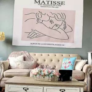 침실 포스터 패브릭 거실 대형 액자 라인걸klm856