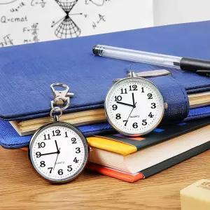 회중시계 수능시계 클립형 시험용 휴대용 실버 미니시계