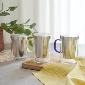 스테인리스 내열 유리 티 필터 머그컵 티잔 컵