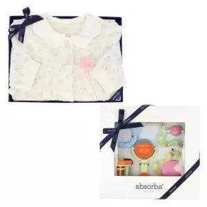 [갤러리아] (26신상,말띠출산,백일,예쁜아기옷)꽃토끼뱀부우주복+딸랑이5종세트(A11-12613)