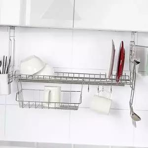선반 정리대 주방 걸이 조리대 씽크 선반 싱크대 수납 스테인레스 풀세트 부착식 벽걸이 건조대 걸이대