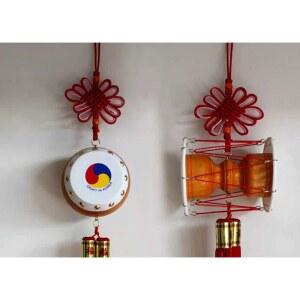 장식용장구 미니 공연 이상은 한복 걸이 인형교실 장구 한식당 거실 소품 1개 장구피