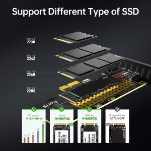 JEYI 데스크탑 PC용 어댑터 카드, 2280 SSD PCIe 3.0 확장 GEN4 16Gbps 풀 스피드 SK1, M.2 NVME X1