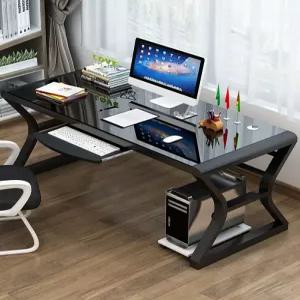 튼튼한 강화유리 1인용 컴퓨터 사무실 게이밍책상