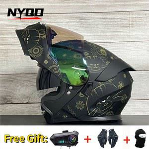 블루투스 헬멧 일체형 DOT 오픈페이스 레이싱 소재 Jiekai 듀얼 모듈러 ABS 프로페셔널 바이크 오토바이