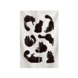 도어 커튼 가리개 고양이 귀여운 카페 방진 거울 깃발 로드 문짝 올인원 가게 무타공