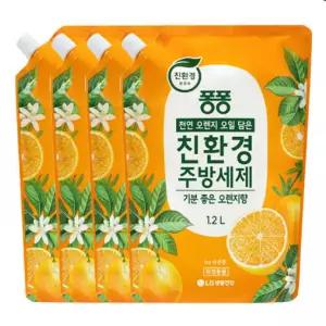 퐁퐁 친환경 주방세제 오렌지 1.2L 4개