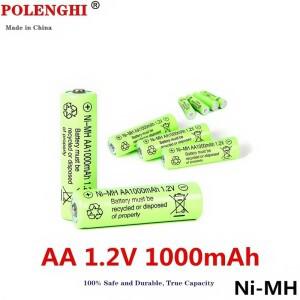 1.2V 1000mAh AA NI-MH 충전식 배터리