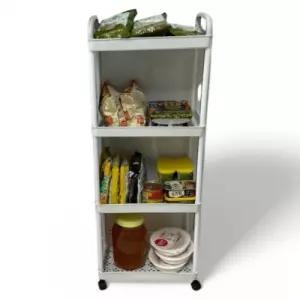 베르 이동식트레이 4단 화이트 이동식 트롤리 가게 집 사무실