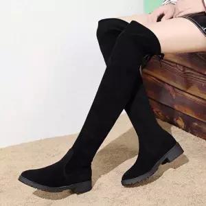 데일리롱부츠신발부추 무릎 롱 부츠 긴다리 스웨이드 여자 니하이 슈즈 코디