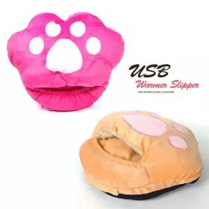 [이지커머스]곰발바닥 USB 보온 온열 발난로 실내화 USB온열제품 발열신발 온열마우스패드