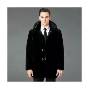 남자점퍼 블루종항공 겨울옷 밍크퍼 코트 하프기장 헤닝 일체형 원템4