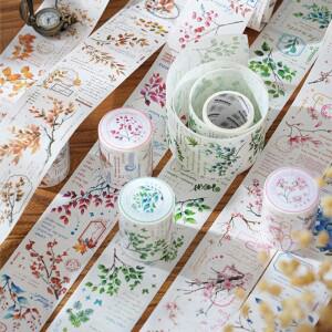 Mr. Paper 빈티지 가지 및 잎 테마 와시 테이프, 스크랩북 앨범, 전화 케이스, 일기 장식, 문학적 스티커,