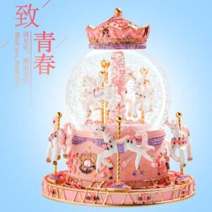 옵션 빙글빙글 생일선물 전화 크리스탈 박스 스노우볼 오르골 인어공주 회전목마