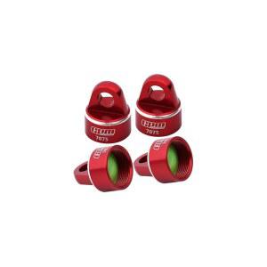 트랙사스 1/8 4WD 슬레지 몬스터 트럭 95076-4 업그레이드를 위한 GPM 옵션 및 오리지널 충격 흡수기용 알루미늄 7075 합금 충격 캡 - 빨간색