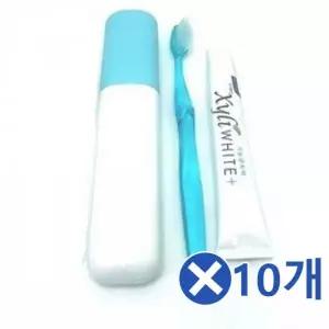 [에이치플러스몰]WL 휴대용 치약칫솔세트x10개-색상랜덤 학교칫솔 여행용