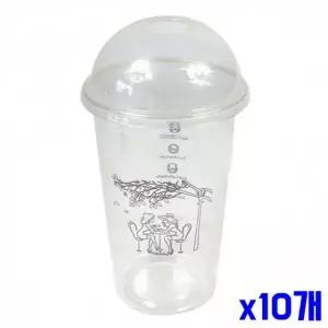 WL 일러스트 테이크아웃 플라스틱컵 대-5P x10개