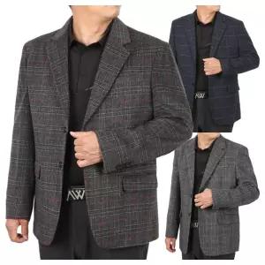 남자 고급 클래식 체크 울 정장 콤비자켓 DA-COW-Q001-차콜
