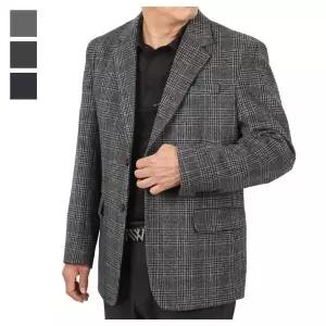 [하프클럽/]남자 고급 클래식 체크 울 정장 콤비자켓 DA-COW-Q001-차콜