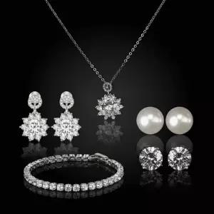 정품 메르베 천연다이아몬드 주얼리세트 5종/패션팔찌 진주귀걸이 다이아목걸이 테니스팔찌