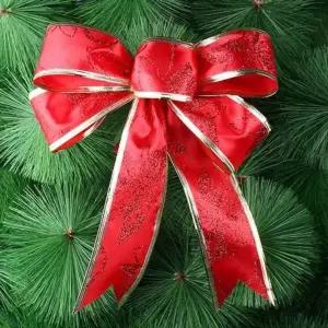 레드 SEU275U3 리본장식 더블스 트리꾸미기 홈데코 오너먼트