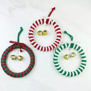 크리스마스 IXO932T3 리스 도어벨 마크라메 만들기 DIY 문종