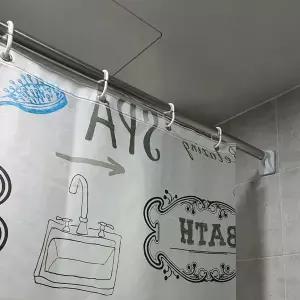 못없이 압축 행거 커튼봉 110-200cm