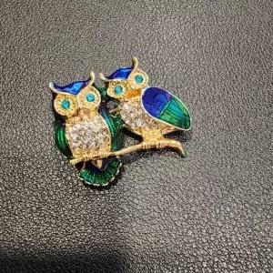 큐빅 작은선물 브로치 부엉이