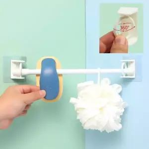 부착식 욕실코너압축봉 모서리 코너 압축봉 걸이 회전 코너커튼봉