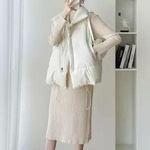 [라일리여성의류] Rly 간절기패딩 하이넥 루즈핏조끼 겨울조끼 DK-1