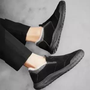 [신세계라이브쇼핑][옷자락] 남성 기모안감 러기드 아웃솔 캐주얼 슬립온 신발