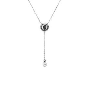 [신세계라이브쇼핑]스와로브스키 5681403 Swan 스완 그레이 진주 Y 목걸이