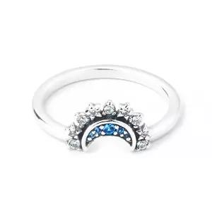 판도라 192675C01 셀레셜 블루 스파클링 문 링 반지