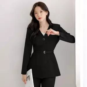 XXL까지) 마쥬 노카라 원버튼 벨트 자켓 봄 가을 포멀룩 하객룩 오피스룩 모임룩 격식룩 빅사이즈