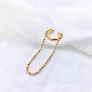 [토끼귀상점] 드롭 볼 체인 귀찌 이어커프 귀안뚫는 귀걸이