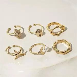 [토끼귀상점] 골드 여성 데일리 진주 볼드 반지 6종