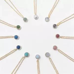 탄생석 토파즈 오팔 가넷 목걸이 여자 데일리 체인 목걸이 여친생일선물