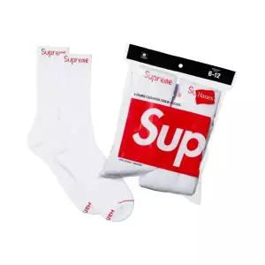 Supreme Hanes Crew Socks White (4 Pack) 슈프림 헤인즈 크루 삭스 화이트 (4개입)