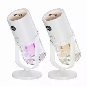 다이아큐브 각도 조절 듀얼 미스트 무선 미니 가습기 무소음 무선 무드등 가정용 사무실 탁상용