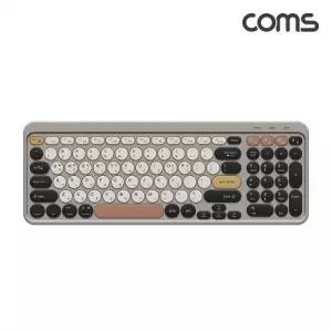 Coms 블루투스 무선키보드 Bluetooth Brown 듀얼모드 지원 AB105