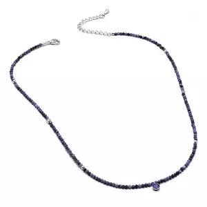 [하프클럽/그레이스캘리]슬림 원석 사파이어 목걸이