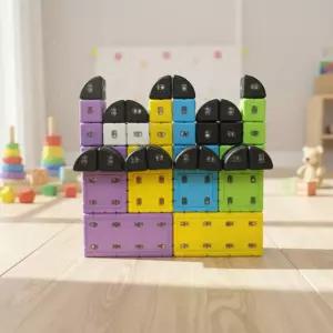 소프트 회전자석 벽돌블럭 자석블럭 바퀴 블록 입체모형 만들기 집짓기 쌓기놀이 (144p)